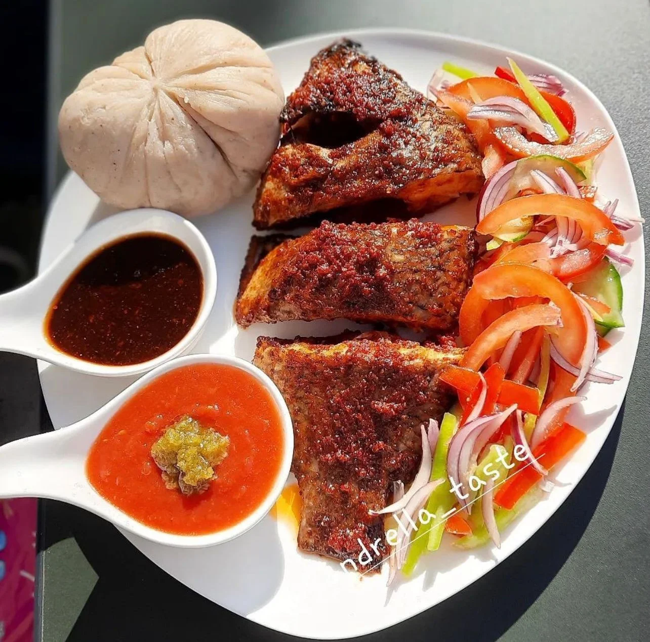 Banku | Half Tilapia | Chilli Sauce
